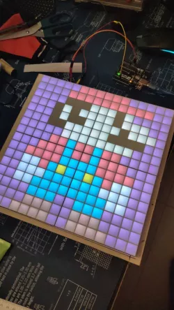 LED diffuser grid for ws2812b strips display