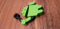 MultiColor Android Eating Apple Keychain