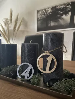 Numbers for advent-candles