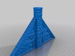 OpenForge 2.0 Stone Brick Roof Gable 9x with Chimney
