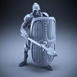Skeleton - Heavy Infantry - Spear + Square Shield - Defensive Pose