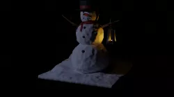 Snowman with a lantern