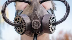 Steampunk Respirator/Gas Mask with Gear Filter Covers