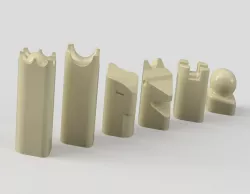Stylized chess pieces