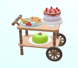 Tea cart compatible with Sylvanian families