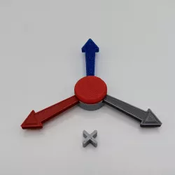 Triple headed spinning arrow