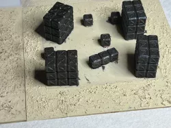 12 cm terrain tile for 6mm Wargaming - Container stacks