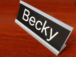 Desktop Name Plaque/Nameplate Holder and Blank Plaque