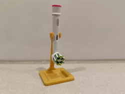 Electric tooth brush head stand with dripping tray.