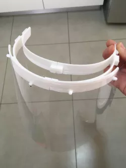 Headband for Protective Face Shield - split for small printers