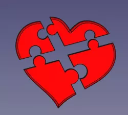 Heart Puzzle FreeCAD Tutorial