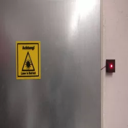 Laser Warning! Sign and Blinkbox