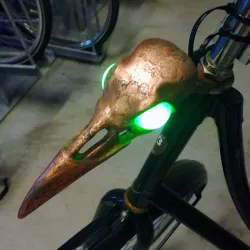 Raven skull bicycle light