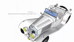 RC model Jaguar SS 100 - test parts