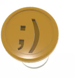 Semicolon Parenthesis Stud button