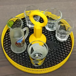 Shot glass stand, prusament spool upcycling (Schnaps-Kranz)