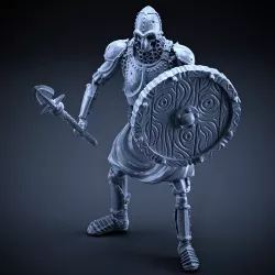 Skeleton - Heavy Infantry - Spear + Round Shield - Idle Pose