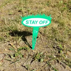 Stay off the grass lawn stake