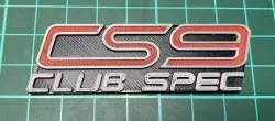 Subaru WRX CS9 Club Spec Badge (Italics)