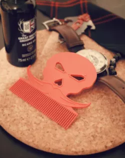 Badass Skull Moustache Beard Comb