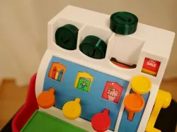 Customizable fisher price cash register coin