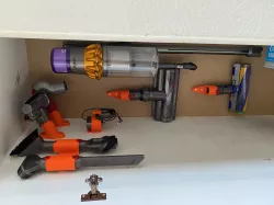 Different Dyson V15 accessories holders