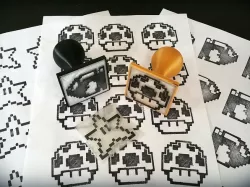 Geeky 8bit Character Rubber Stamps