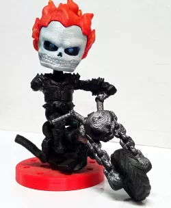 ghost rider + motorcycle (chibi version)