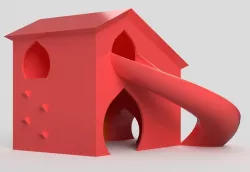 Hamster house with slide