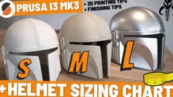 How to print the Mandalorian helmet -> size S, M, L and 3D print settings
