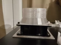 Lack enclosure vent fan with duct for 120 MM standard fans.