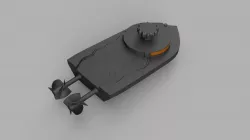 mini Wind-Up Boat Dual Drive - screwless - full 3d printed