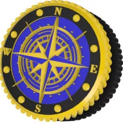 No Sew Button - Nautical Compass Rose
