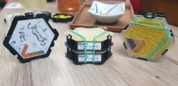 On-demand custom 3D printed container 40mm hex (uncut version)