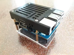 Raspberry Pi 3B with waveshare UPS hat B case.