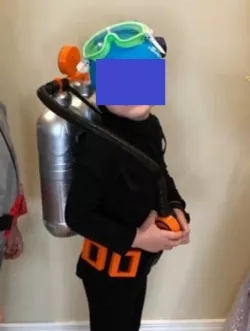 SCUBA DIVER COSTUME FOR KIDS WITH RECYCLED MILK PET BOTTLES