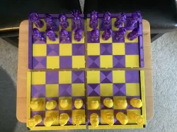 Sectioned Magnetic Chessboard +Box, with Chess Notation Labels and 45mm Interlocking Squares