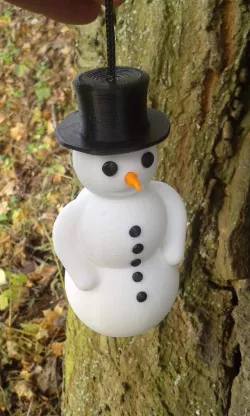 Snowman with screwable hat and hidden compartment (Key-stash; GEOCACHING...)
