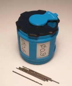 Storage container for tiny drill bits