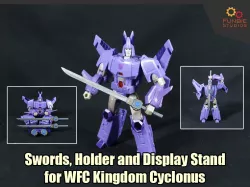 Swords, Holder and Stand for Transformers WFC Kingdom Cyclonus