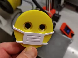 The "mask-wearing" emoji 3d badge - corona face mask reminder