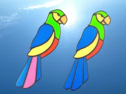Window decoration parrot - 3D printed "stained glass"