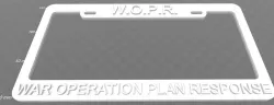 WOPR - War Operation Plan Response, License Plate Frame