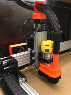 WorkBee CNC router shop-vac dust shoe