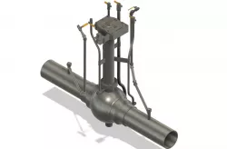8 IN ANSI 600 FULL PORT BALL VALVE WITH TEE HANDLE ACTUATOR ADAPTER AND TRAFFIC RATED VALVE BOX