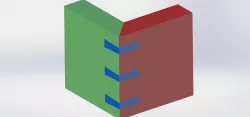 Corner drawers with angled triangles