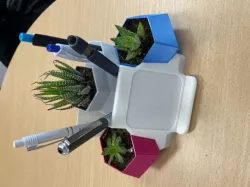 Desk organizer with Hexagon Succulent Planter