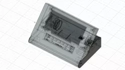 esp8266 / e-paper hinged desk case 