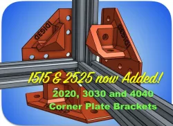 Extrusion Corner Plate Brackets for 1515, 2020, 2525, 3030, or 4040
