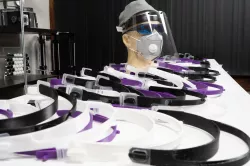 Faster to print RC3 face shield with laser cut head strap